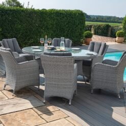 Alternative view of Ascot 6 Seat Oval Rattan Dining Set with Lazy Susan & Weatherproof Cushions